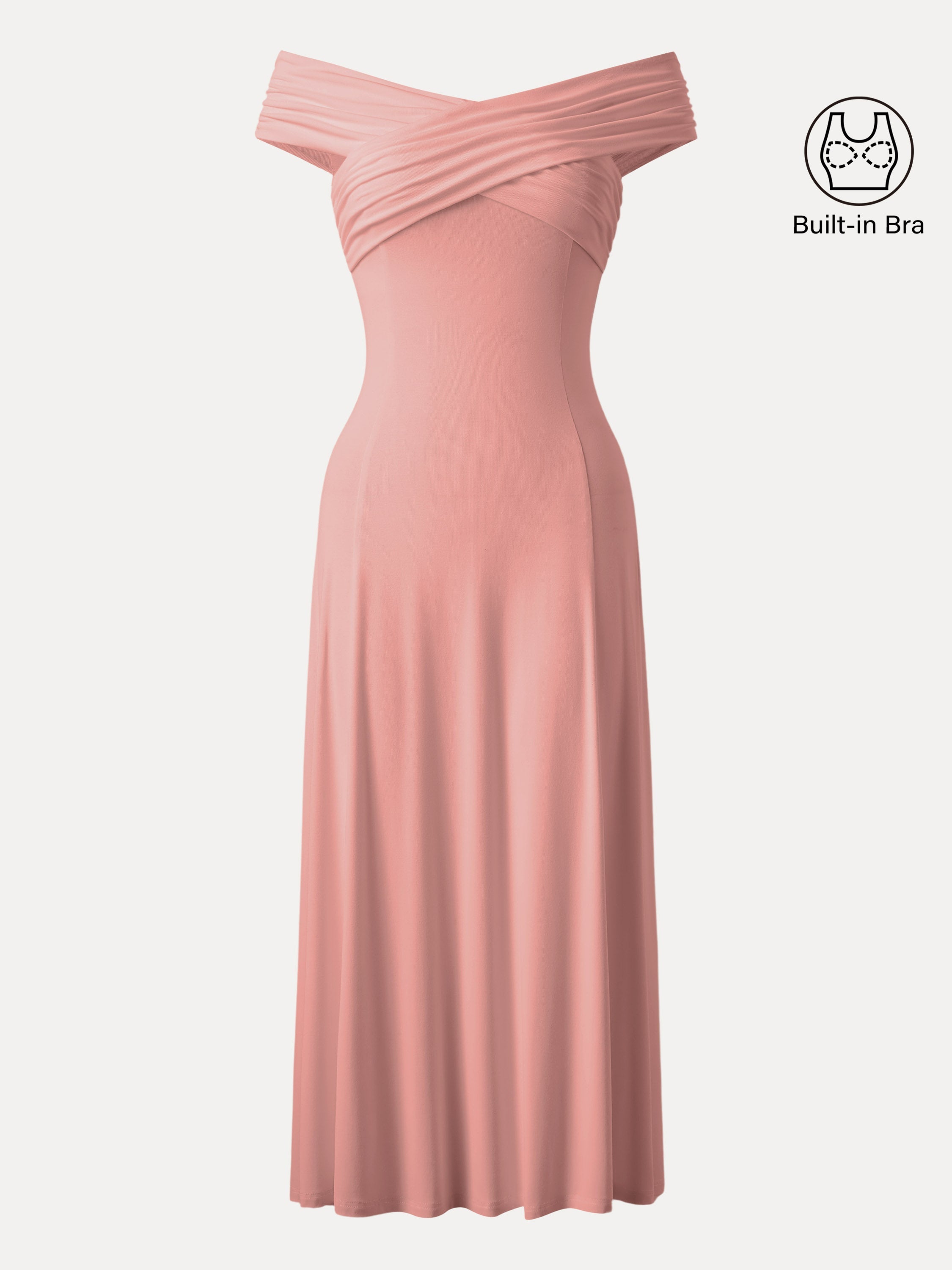 Flowy Criss Cross Off-shoulder Midi Brami Dress