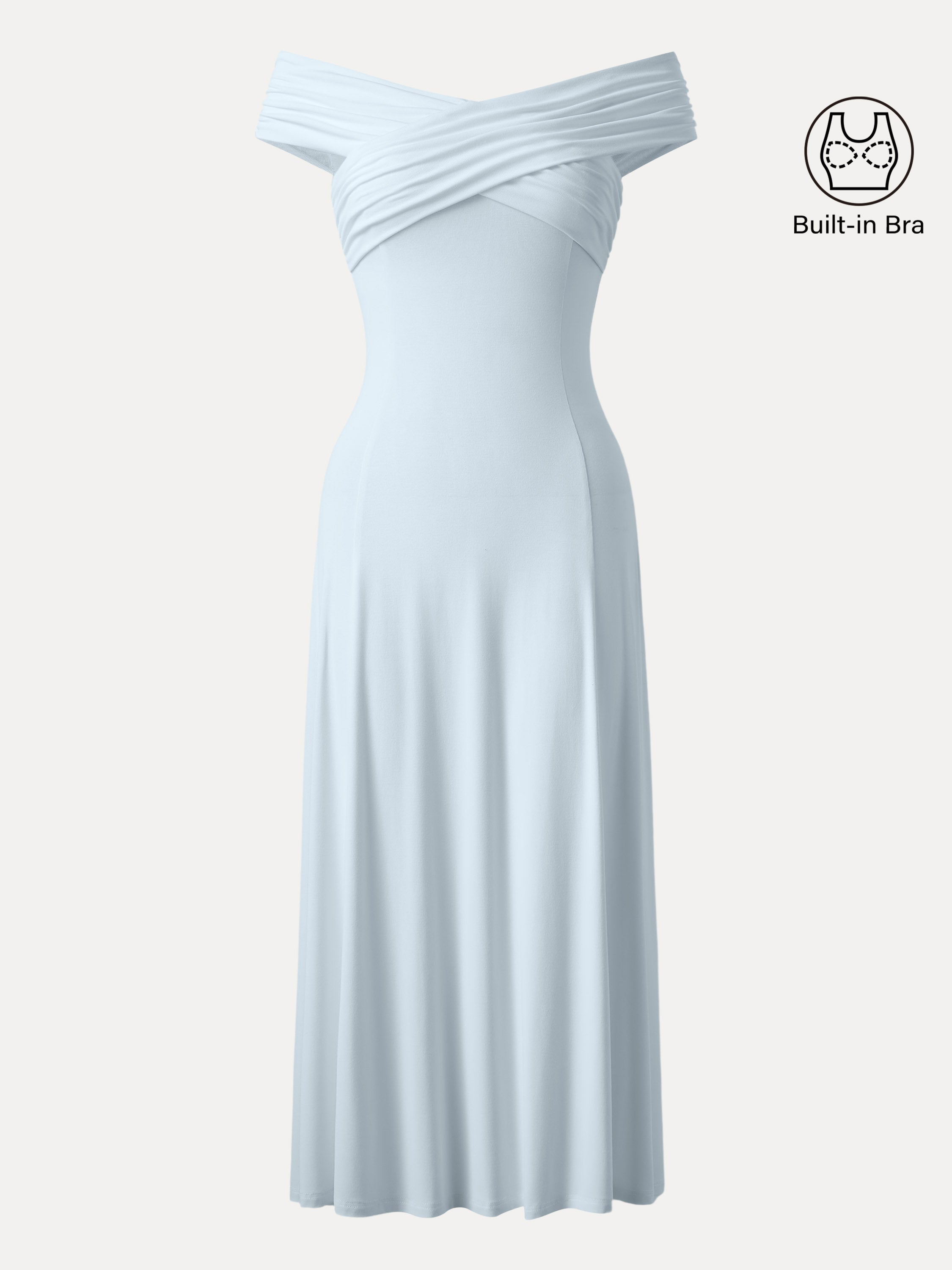 Flowy Criss Cross Off-shoulder Midi Brami Dress