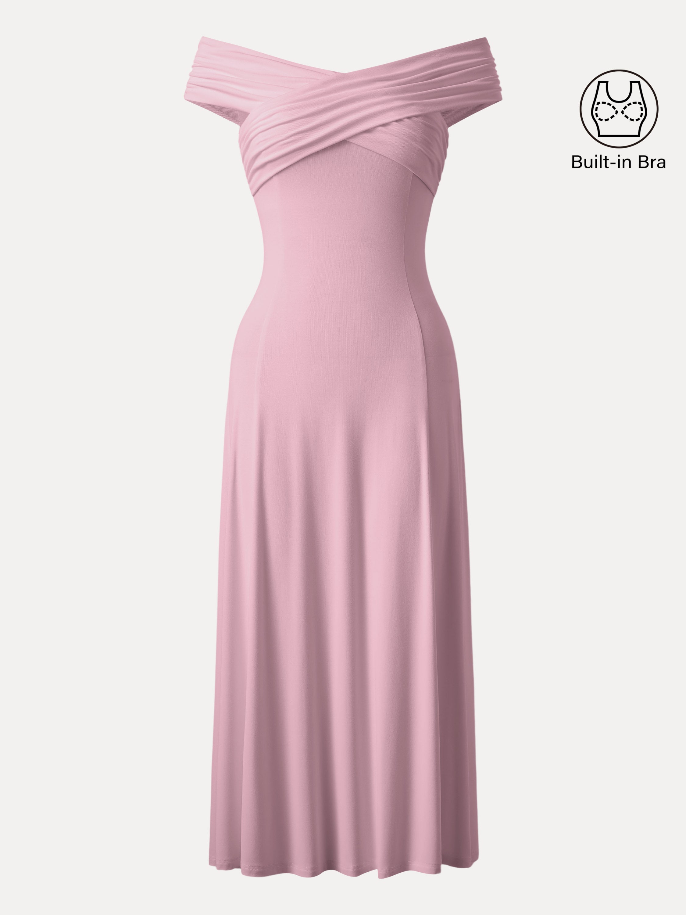 Flowy Criss Cross Off-shoulder Midi Brami Dress