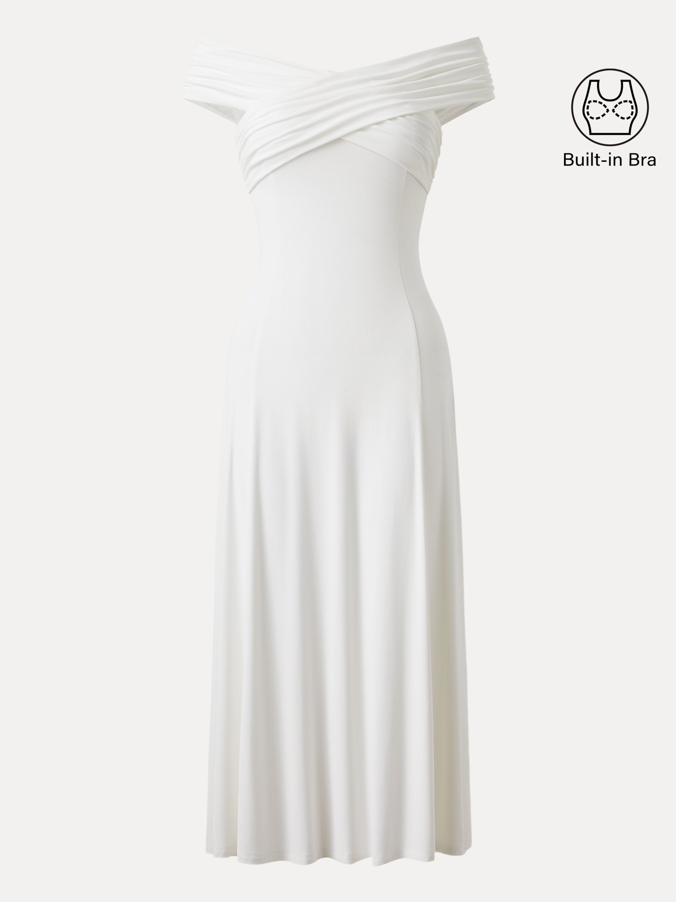 Flowy Criss Cross Off-shoulder Midi Brami Dress