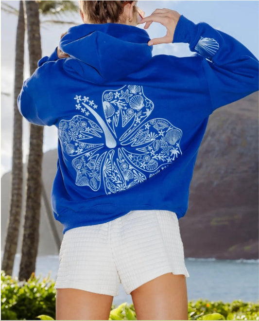 PALM PUFF HOODIE --- "HIBISCUS"