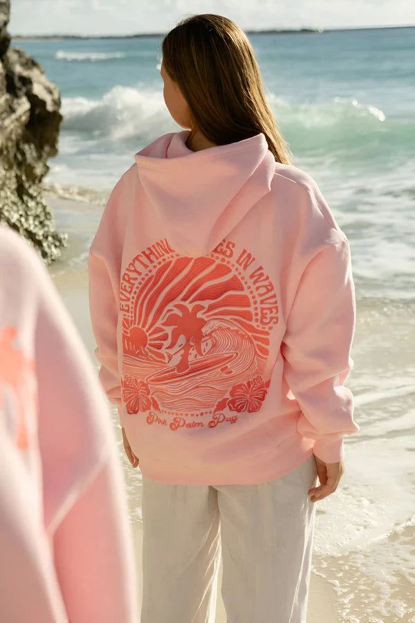 PALM PUFF HOODIE ----"EVERYTHING COMES IN WAVES"