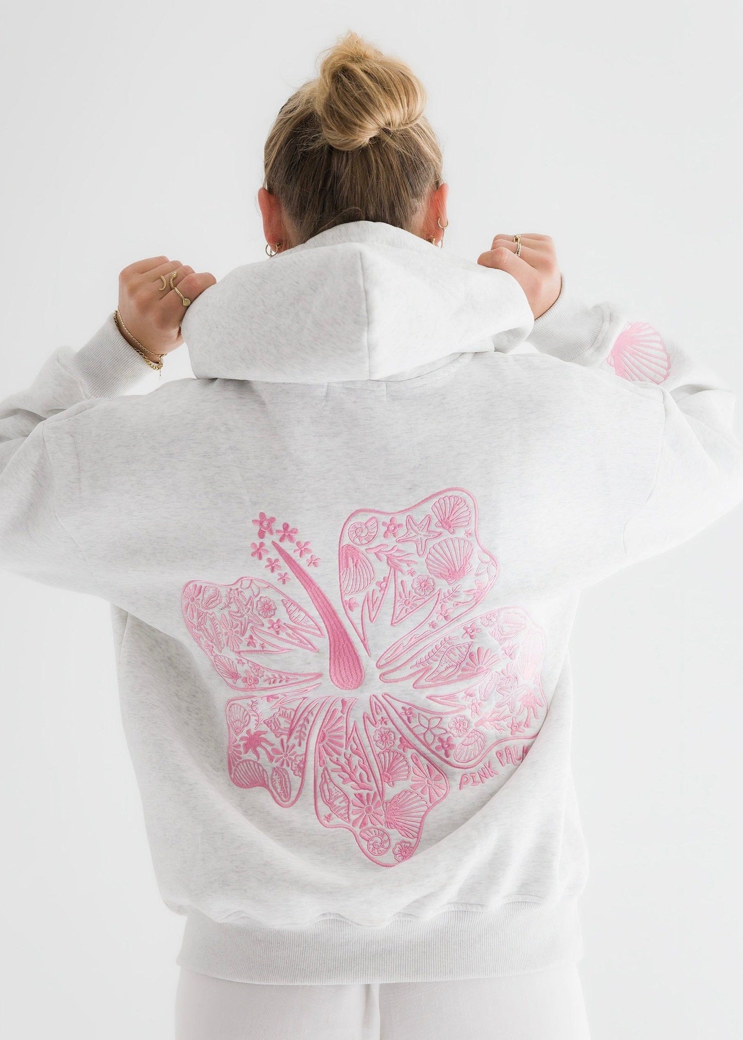 PALM PUFF HOODIE --- "HIBISCUS"