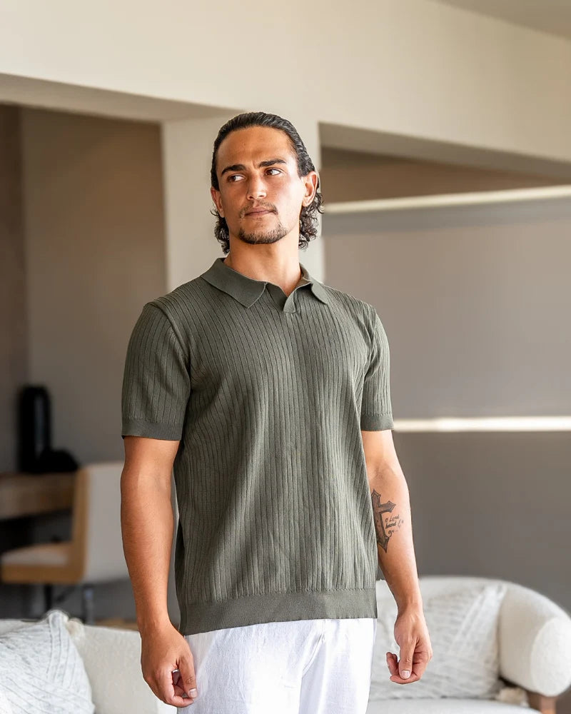 Old Money Premium Ribbed Polo