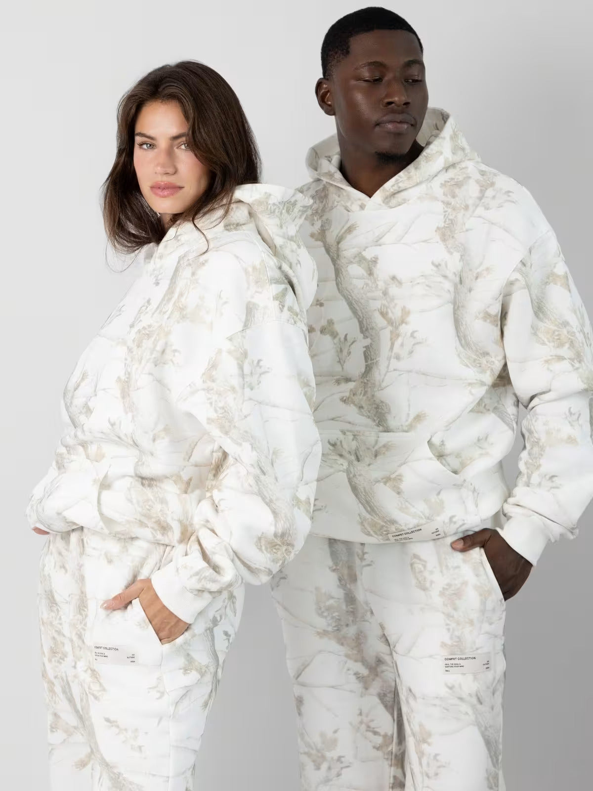 CAMO HOODIE SWEATSETS (WHITE OAK)