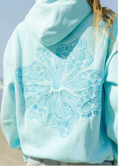 PALM PUFF HOODIE --- "HIBISCUS"