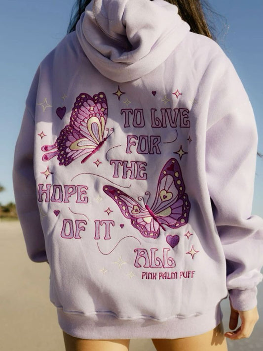 PALM PUFF HOODIE --- "TO LIVE FOR THE HOPE OF IT ALL"